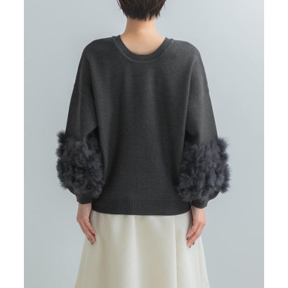 アーバンリサーチ ロッソ URBAN RESEARCH ROSSO TORRAZZO DONNA 2WAY RABBIT FUR KNIT TOP （ブラック）｜詳細画像