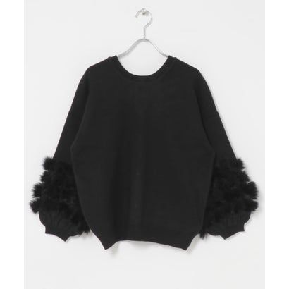 TORRAZZO DONNA 2WAY RABBIT FUR KNIT TOP （ブラック）｜詳細画像