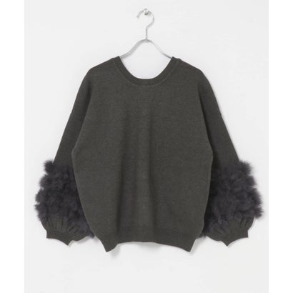 TORRAZZO DONNA 2WAY RABBIT FUR KNIT TOP （ブラック）｜詳細画像
