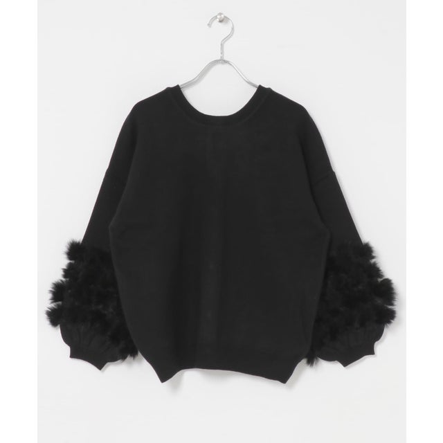 TORRAZZO DONNA 2WAY RABBIT FUR KNIT TOP （ブラック）