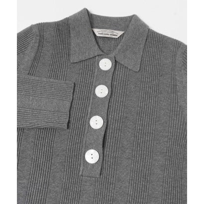 アーバンリサーチ ロッソ URBAN RESEARCH ROSSO TORRAZZO DONNA POLO KNIT （グレー）｜詳細画像