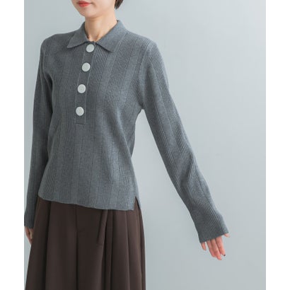 アーバンリサーチ ロッソ URBAN RESEARCH ROSSO TORRAZZO DONNA POLO KNIT （ブラック）｜詳細画像