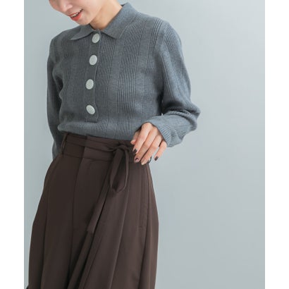 アーバンリサーチ ロッソ URBAN RESEARCH ROSSO TORRAZZO DONNA POLO KNIT （ライトブルー）｜詳細画像