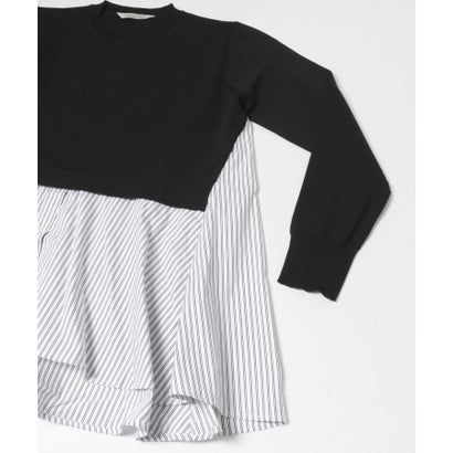 アーバンリサーチ ロッソ URBAN RESEARCH ROSSO TORRAZZO DONNA KNIT DOCKING BLOUSE （グレー）｜詳細画像