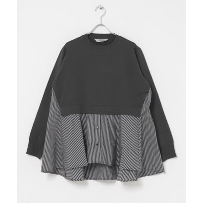 TORRAZZO DONNA KNIT DOCKING BLOUSE （グレー）｜詳細画像