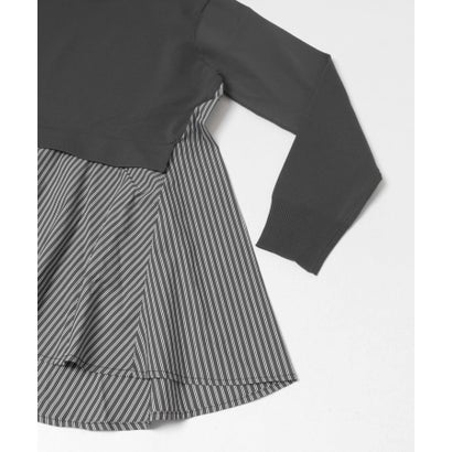 TORRAZZO DONNA KNIT DOCKING BLOUSE （グレー）｜詳細画像