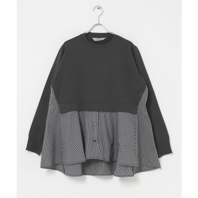 TORRAZZO DONNA KNIT DOCKING BLOUSE （グレー）