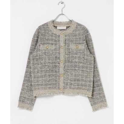 MARILYN MOON BOUCLE TWEED KNIT JACKET （アイボリー）｜詳細画像