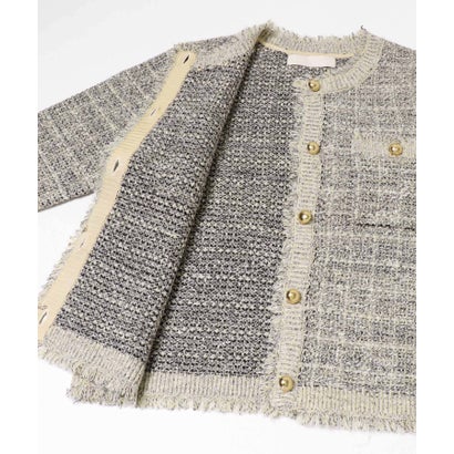 MARILYN MOON BOUCLE TWEED KNIT JACKET （アイボリー）｜詳細画像