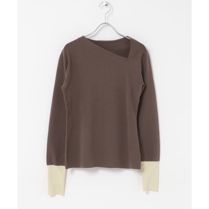 アーバンリサーチ ロッソ URBAN RESEARCH ROSSO ELENDEEK ASYMMETRY NECK KNIT （グレー）｜詳細画像