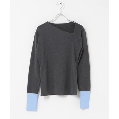 アーバンリサーチ ロッソ URBAN RESEARCH ROSSO ELENDEEK ASYMMETRY NECK KNIT （ブラウン）｜詳細画像