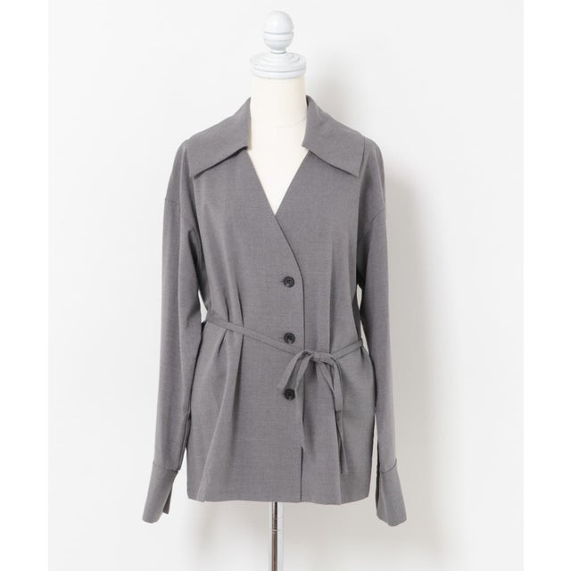 ELENDEEK BIG COLLAR SHIRTS JACKET （グレー）