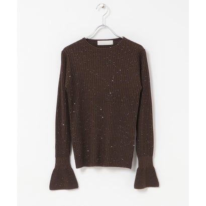 アーバンリサーチ ロッソ URBAN RESEARCH ROSSO MARILYN MOON LAME SPANGLE RIB KNIT TOP （シルバー）｜詳細画像