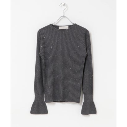 アーバンリサーチ ロッソ URBAN RESEARCH ROSSO MARILYN MOON LAME SPANGLE RIB KNIT TOP （ゴールド）｜詳細画像