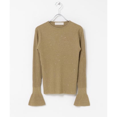 アーバンリサーチ ロッソ URBAN RESEARCH ROSSO MARILYN MOON LAME SPANGLE RIB KNIT TOP （ゴールド）｜詳細画像