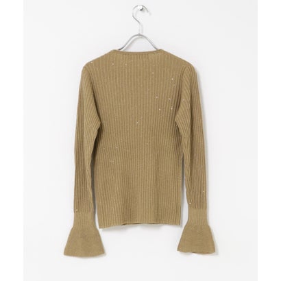 アーバンリサーチ ロッソ URBAN RESEARCH ROSSO MARILYN MOON LAME SPANGLE RIB KNIT TOP （ブラウン）｜詳細画像