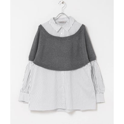 アーバンリサーチ ロッソ URBAN RESEARCH ROSSO TORRAZZO DONNA BOLERO LAYERED KNIT TOP （ブラック）｜詳細画像