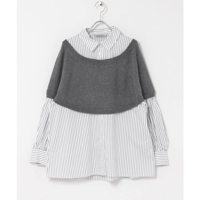 TORRAZZO DONNA BOLERO LAYERED KNIT TOP （グレー）