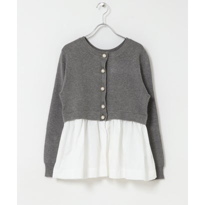 アーバンリサーチ ロッソ URBAN RESEARCH ROSSO TORRAZZO DONNA PEARL BUTTON PEPLUM KNIT TOP （ブラック）｜詳細画像