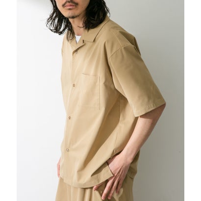 アーバンリサーチ サニーレーベル URBAN RESEARCH Sonny Label 『吸水速乾/接触冷感/イージーケア』マルチ機能オープンカラーショートスリーブシャツ （ベージュ）｜詳細画像
