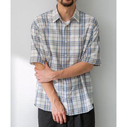 アーバンリサーチ サニーレーベル URBAN RESEARCH Sonny Label 『吸水速乾/接触冷感/イージーケア』マルチ機能リサイクルファブリックショートスリーブシャツ （ストライプ）｜詳細画像