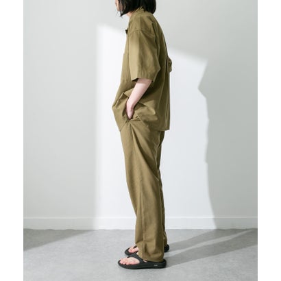アーバンリサーチ サニーレーベル URBAN RESEARCH Sonny Label 『吸水速乾/接触冷感/イージーケア』マルチ機能リサイクルファブリックオープンカラーシャツ （カーキ）｜詳細画像