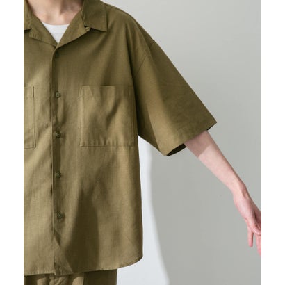 アーバンリサーチ サニーレーベル URBAN RESEARCH Sonny Label 『吸水速乾/接触冷感/イージーケア』マルチ機能リサイクルファブリックオープンカラーシャツ （カーキ）｜詳細画像