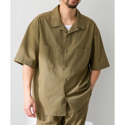 アーバンリサーチ サニーレーベル URBAN RESEARCH Sonny Label 『吸水速乾/接触冷感/イージーケア』マルチ機能リサイクルファブリックオープンカラーシャツ （カーキ）｜詳細画像