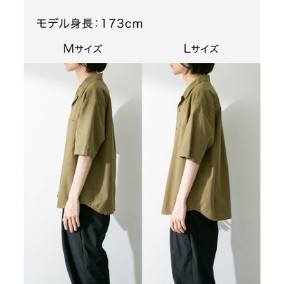 アーバンリサーチ サニーレーベル URBAN RESEARCH Sonny Label 『吸水速乾/接触冷感/イージーケア』マルチ機能リサイクルファブリックオープンカラーシャツ （カーキ）｜詳細画像