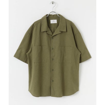 アーバンリサーチ サニーレーベル URBAN RESEARCH Sonny Label 『吸水速乾/接触冷感/イージーケア』マルチ機能リサイクルファブリックオープンカラーシャツ （カーキ）｜詳細画像