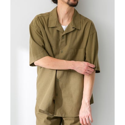アーバンリサーチ サニーレーベル URBAN RESEARCH Sonny Label 『吸水速乾/接触冷感/イージーケア』マルチ機能リサイクルファブリックオープンカラーシャツ （カーキ）｜詳細画像