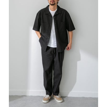 アーバンリサーチ サニーレーベル URBAN RESEARCH Sonny Label 『吸水速乾/接触冷感/イージーケア』マルチ機能リサイクルファブリックオープンカラーシャツ （カーキ）｜詳細画像