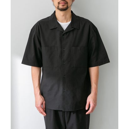 アーバンリサーチ サニーレーベル URBAN RESEARCH Sonny Label 『吸水速乾/接触冷感/イージーケア』マルチ機能リサイクルファブリックオープンカラーシャツ （カーキ）｜詳細画像