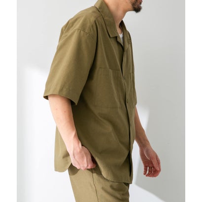 アーバンリサーチ サニーレーベル URBAN RESEARCH Sonny Label 『吸水速乾/接触冷感/イージーケア』マルチ機能リサイクルファブリックオープンカラーシャツ （カーキ）｜詳細画像