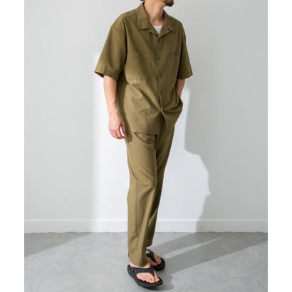 アーバンリサーチ サニーレーベル URBAN RESEARCH Sonny Label 『吸水速乾/接触冷感/イージーケア』マルチ機能リサイクルファブリックオープンカラーシャツ （カーキ）｜詳細画像