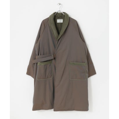 アーバンリサーチ サニーレーベル URBAN RESEARCH Sonny Label グリーンダウンショールカラーロングコート （オーロラカーキ）｜詳細画像