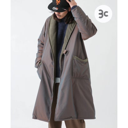 アーバンリサーチ サニーレーベル URBAN RESEARCH Sonny Label グリーンダウンショールカラーロングコート （オーロラカーキ）｜詳細画像