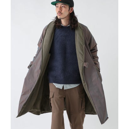 アーバンリサーチ サニーレーベル URBAN RESEARCH Sonny Label グリーンダウンショールカラーロングコート （オーロラカーキ）｜詳細画像