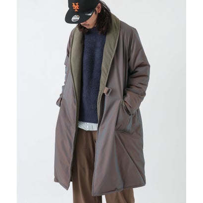 アーバンリサーチ サニーレーベル URBAN RESEARCH Sonny Label グリーンダウンショールカラーロングコート （オーロラカーキ）｜詳細画像