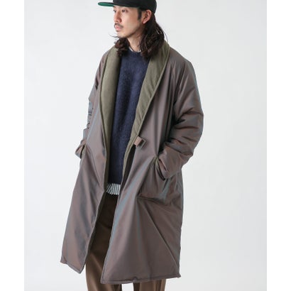 アーバンリサーチ サニーレーベル URBAN RESEARCH Sonny Label グリーンダウンショールカラーロングコート （オーロラカーキ）｜詳細画像