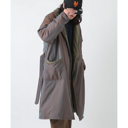 アーバンリサーチ サニーレーベル URBAN RESEARCH Sonny Label グリーンダウンショールカラーロングコート （オーロラカーキ）｜詳細画像