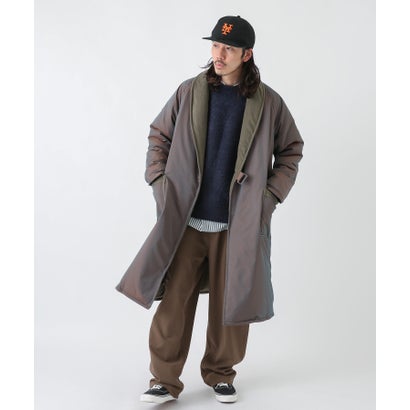 アーバンリサーチ サニーレーベル URBAN RESEARCH Sonny Label グリーンダウンショールカラーロングコート （オーロラカーキ）｜詳細画像
