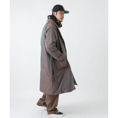 アーバンリサーチ サニーレーベル URBAN RESEARCH Sonny Label グリーンダウンショールカラーロングコート （オーロラカーキ）｜詳細画像