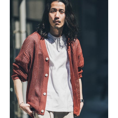 アーバンリサーチ サニーレーベル URBAN RESEARCH Sonny Label リネンタッチメッシュカーディガン （レンガ）｜詳細画像