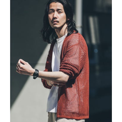アーバンリサーチ サニーレーベル URBAN RESEARCH Sonny Label リネンタッチメッシュカーディガン （レンガ）｜詳細画像