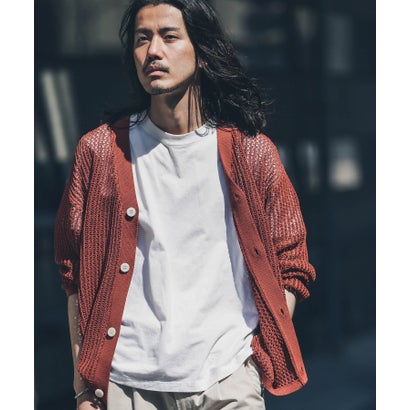 アーバンリサーチ サニーレーベル URBAN RESEARCH Sonny Label リネンタッチメッシュカーディガン （レンガ）｜詳細画像