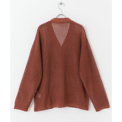 アーバンリサーチ サニーレーベル URBAN RESEARCH Sonny Label リネンタッチメッシュカーディガン （レンガ）｜詳細画像