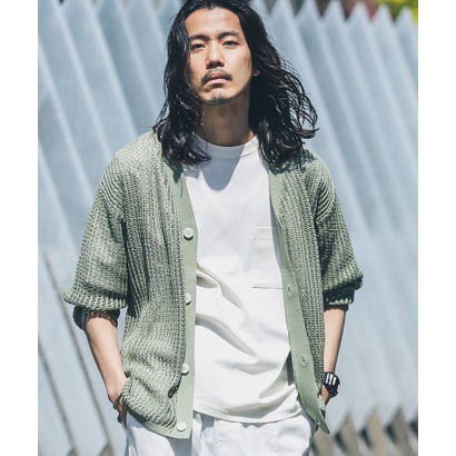 アーバンリサーチ サニーレーベル URBAN RESEARCH Sonny Label リネンタッチメッシュカーディガン （レンガ）｜詳細画像