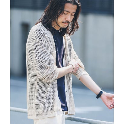 アーバンリサーチ サニーレーベル URBAN RESEARCH Sonny Label リネンタッチメッシュカーディガン （レンガ）｜詳細画像