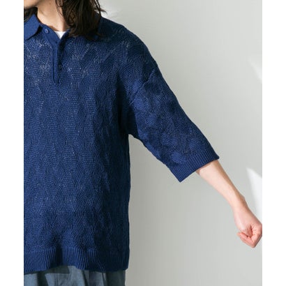 アーバンリサーチ サニーレーベル URBAN RESEARCH Sonny Label リサイクルポリエステルニットポロシャツ （サックス）｜詳細画像